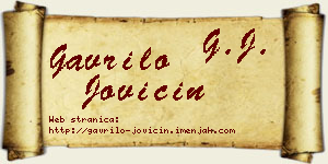 Gavrilo Jovičin vizit kartica